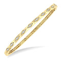 1/3 Ctw Geometric Shape Round Cut Diamond Fashion Bangle in 10K Yellow Gold