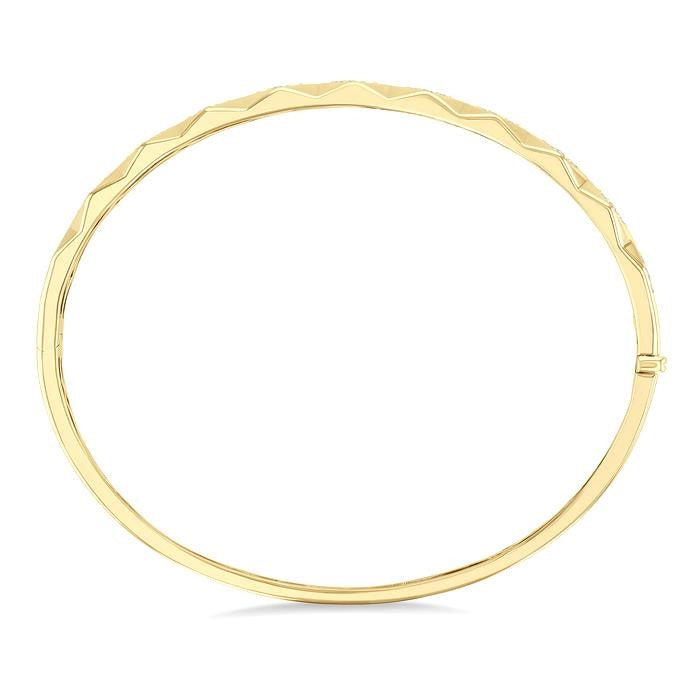 1/3 Ctw Geometric Shape Round Cut Diamond Fashion Bangle in 10K Yellow Gold