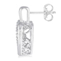 1/10 Ctw Round Cut Diamond Emotion Heart Earrings in Sterling Silver