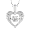 Silver Heart Shape Emotion Diamond Pendant