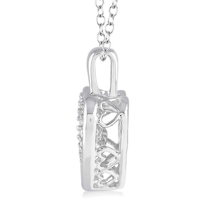 Silver Heart Shape Emotion Diamond Pendant