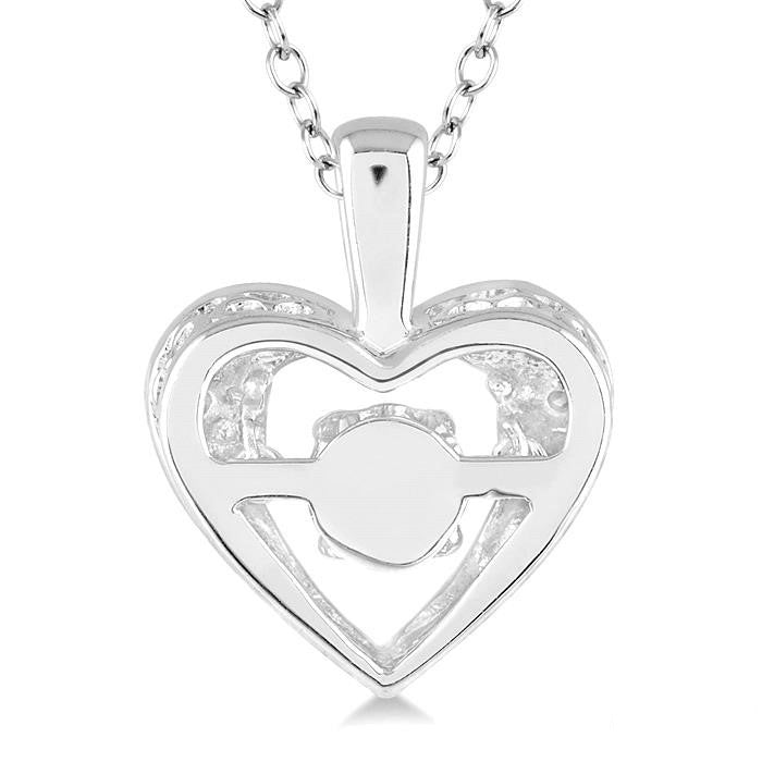 Silver Heart Shape Emotion Diamond Pendant
