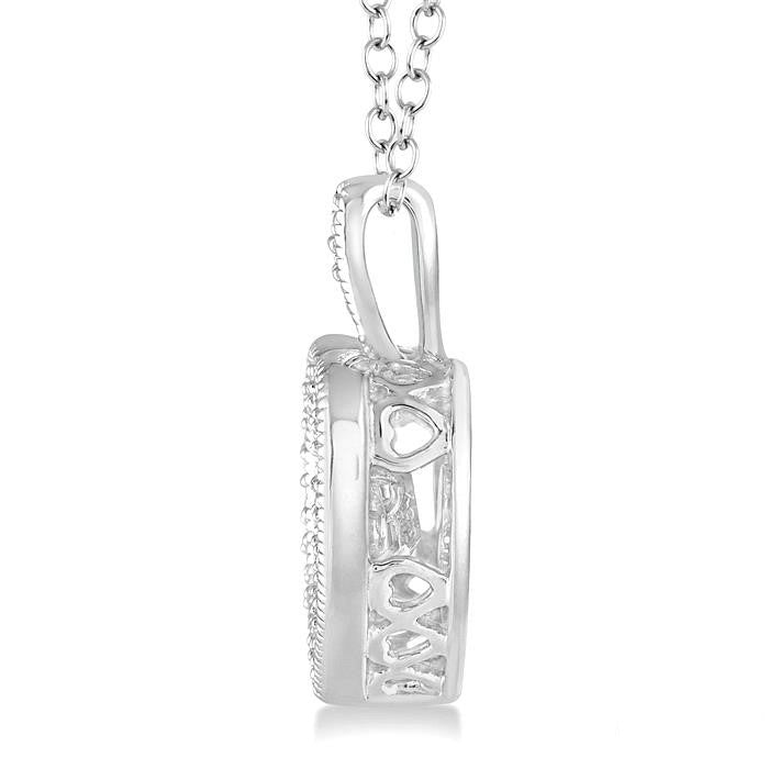 Silver Heart Shape Emotion Diamond Pendant