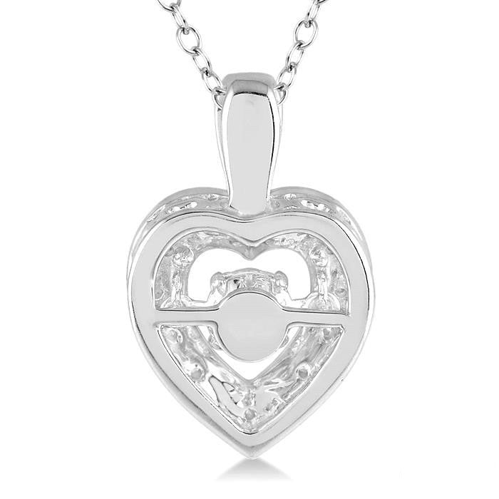 Silver Heart Shape Emotion Diamond Pendant