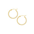 Maren 10K Yellow Gold 25mm Diamond-Cut Textured Hoop Earrings