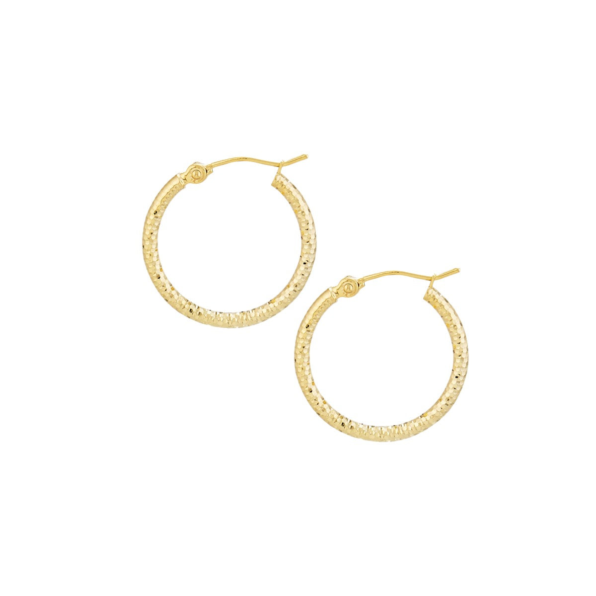 Maren 10K Yellow Gold 25mm Diamond-Cut Textured Hoop Earrings