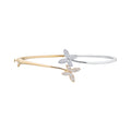 Diamond Pave Butterfly Bypass Bangle Bracelet