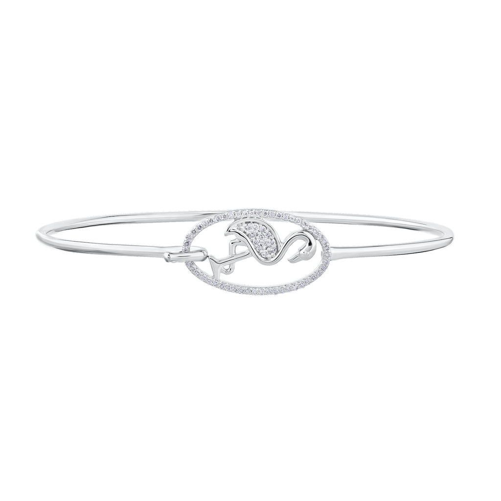 Diamond Flamingo Bangle Bracelet