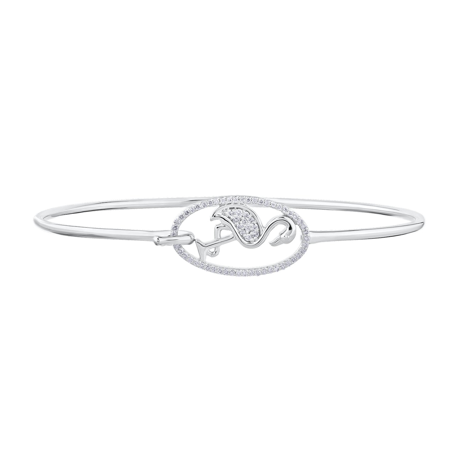 Diamond Flamingo Bangle Bracelet