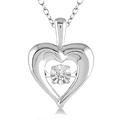 Silver Heart Shape Emotion Diamond Fashion Pendant