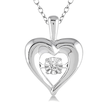 Silver Heart Shape Emotion Diamond Fashion Pendant