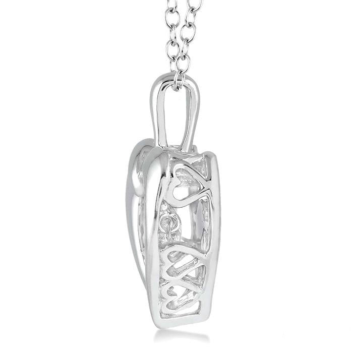 Silver Heart Shape Emotion Diamond Fashion Pendant