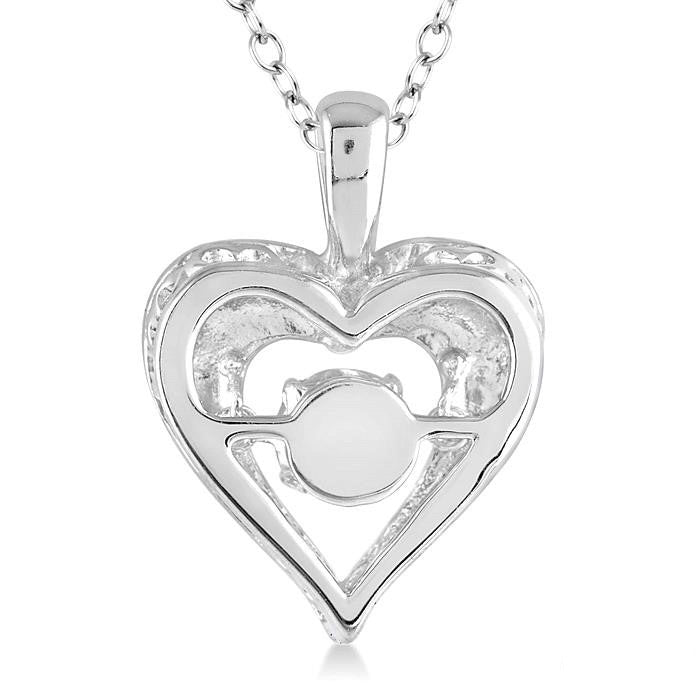 Silver Heart Shape Emotion Diamond Fashion Pendant