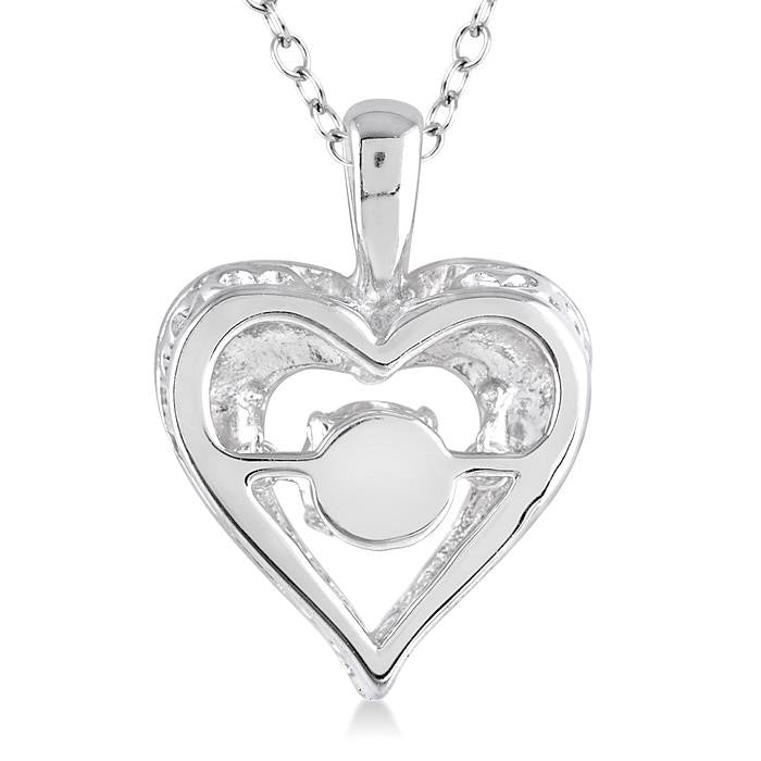 1/20 Ctw Diamond Emotion Pendant in Sterling Silver with Chain
