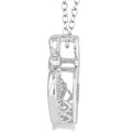 1/20 Ctw Round Cut Diamond Emotion Mom & Child Pendant in Sterling Silver with Chain