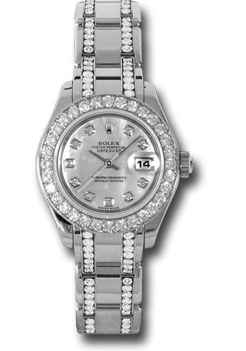 *Pre-Owned* Rolex White Gold Lady-Datejust Pearlmaster 29 Watch - 32 Diamond Bezel - Mother-Of-Pearl Diamond Dial