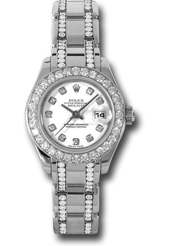 *Pre-Owned* Rolex White Gold Lady-Datejust Pearlmaster 29 Watch - 32 Diamond Bezel - White Diamond Dial