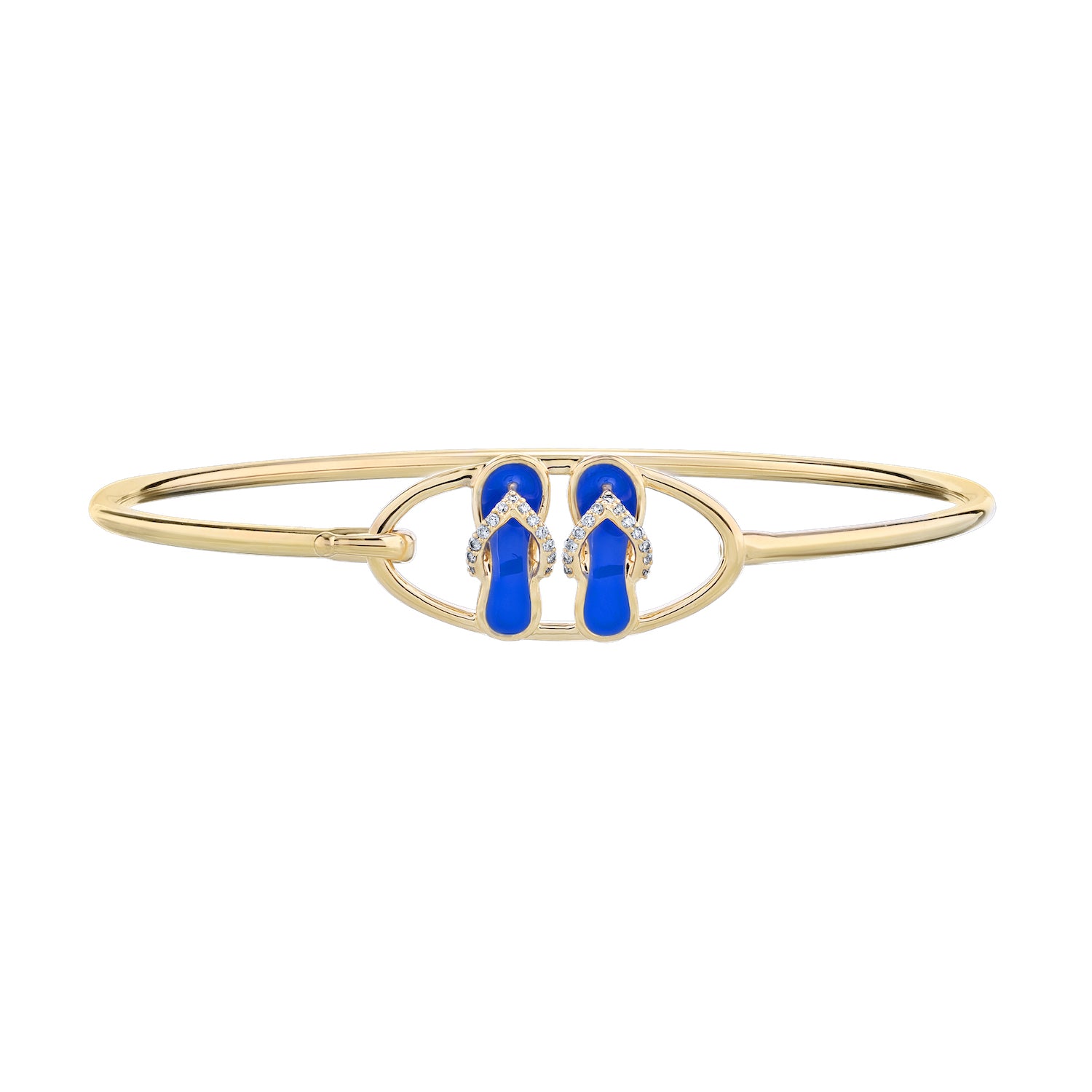 Diamond Enamel Flip Flop Bangle Bracelet