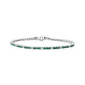 Diamond and Genuine Emerald Tennis Bracelet
