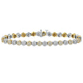 Diamond Two Tone Cluster Tennis Bracelet