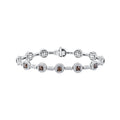 Diamond and Brown Round Halo Tennis Bracelet