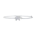 Diamond Elephant Bangle Bracelet
