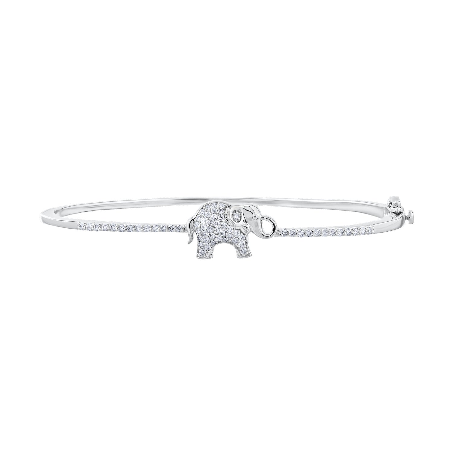 Diamond Elephant Bangle Bracelet