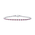Diamond and Genuine Ruby Alternating Bangle Bracelet