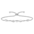 Silver Swirl Diamond Lariat Bracelet