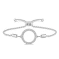 Silver Circle Diamond Lariat Bracelet