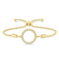 1/10 Ctw Hollow Cut Circle Round Cut Diamond Lariat Bracelet in Yellow Gold Vermeil
