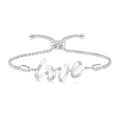1/20 Ctw Love Scribed Round Cut Diamond Lariat Bracelet in Sterling Silver