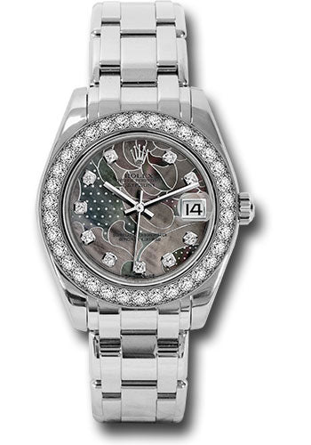 *Pre-Owned* Rolex White Gold Datejust Pearlmaster 34 Watch - 34 Diamond Bezel - Goldust Dream Diamond Dial