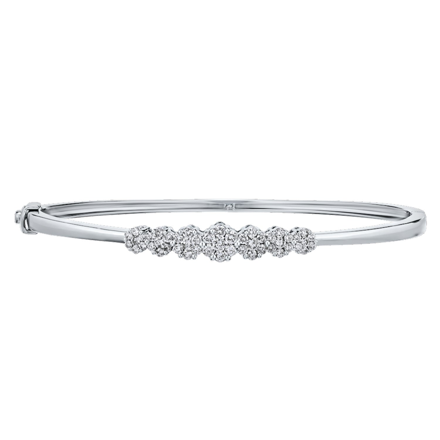 Diamond Graduated Cluster Bangle Bracelet