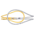 Diamond Two Tone Tear Drop Shaped Open Bangle Bracelet