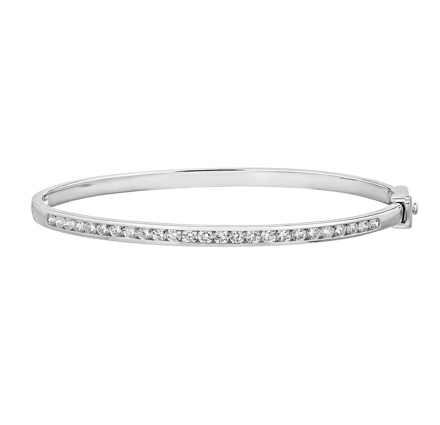 Diamond Channel Set Bangle Bracelet