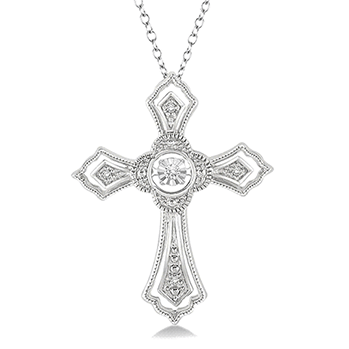 Silver Cross Emotion Diamond Fashion Pendant