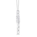 1/20 Ctw Cross Charm Round Cut Diamond Emotion Pendant With Cable Chain in Sterling Silver