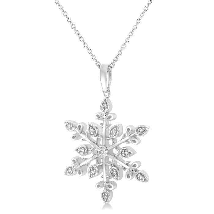 Xenia Wynn Silver Snow Flake Diamond Fashion Pendant