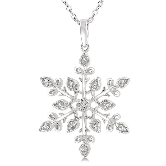Xenia Wynn Silver Snow Flake Diamond Fashion Pendant