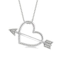 Silver Arrow & Heart Shape Diamond Fashion Pendant
