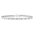 1/6 Ctw Puffed Heart Plain and Round Cut Diamond Fashion Bracelet in Sterling Silver