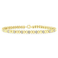 1/6 Ctw Puffed Heart Round Cut Diamond Bracelet in Yellow Gold Vermeil