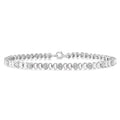 Silver Puffed Heart Shape Diamond Bracelet