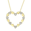 1/20 Ctw Puffed Heart Round Cut Diamond Pendant With Chain in Yellow Gold Vermeil