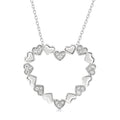 Silver Puffed Heart Shape Diamond Pendant