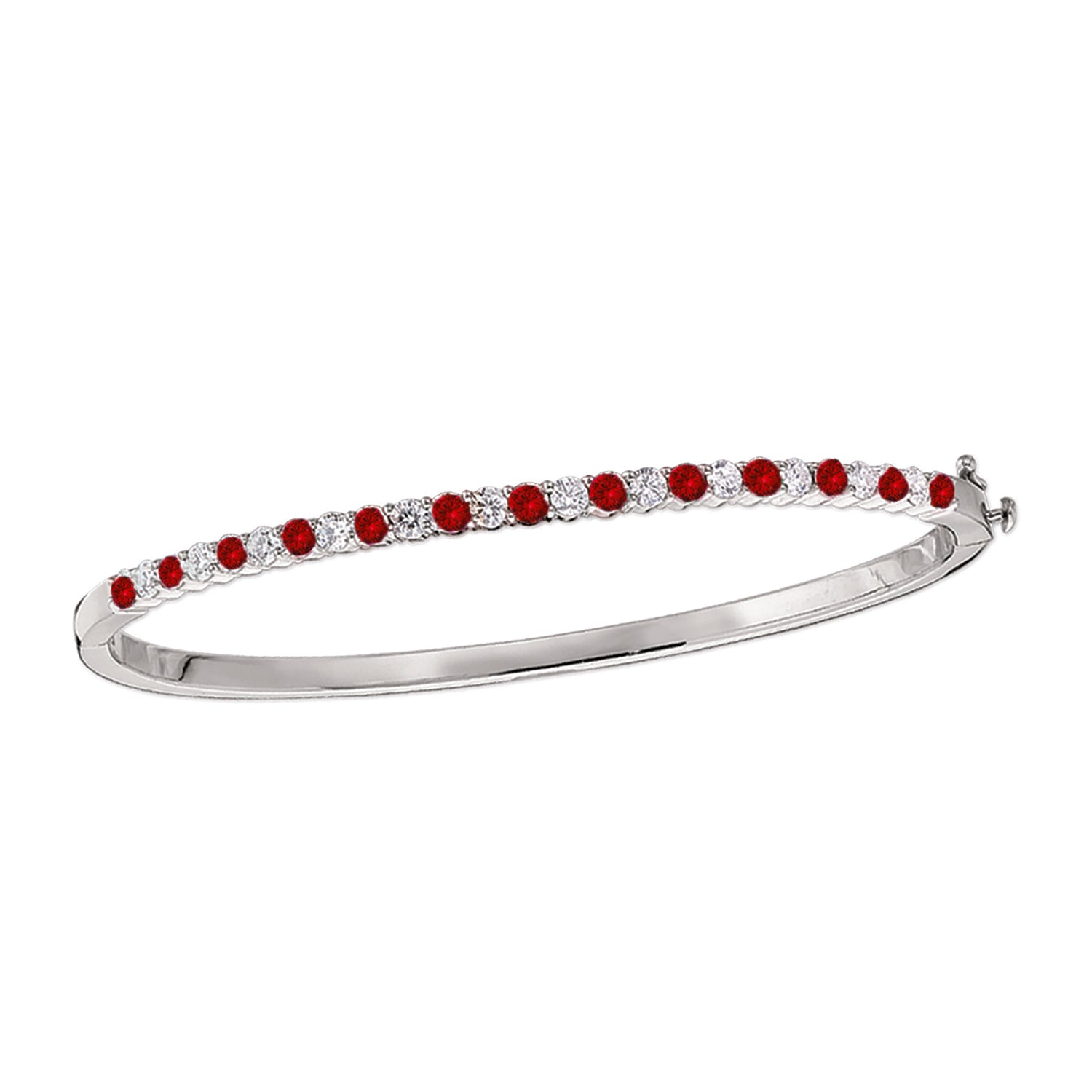 Diamond and Genuine Ruby Alternating Round Tennis Bracelet