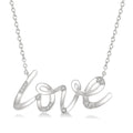 1/20 Ctw Love Scribed Round Cut Diamond Pendant With Chain in Sterling Silver
