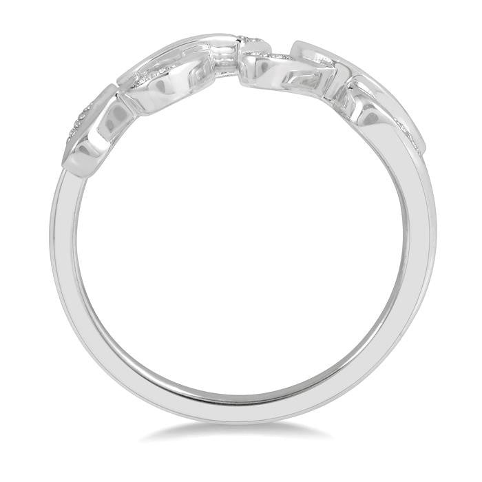 1/20 Ctw Love Scribed Round Cut Diamond Ring in Sterling Silver