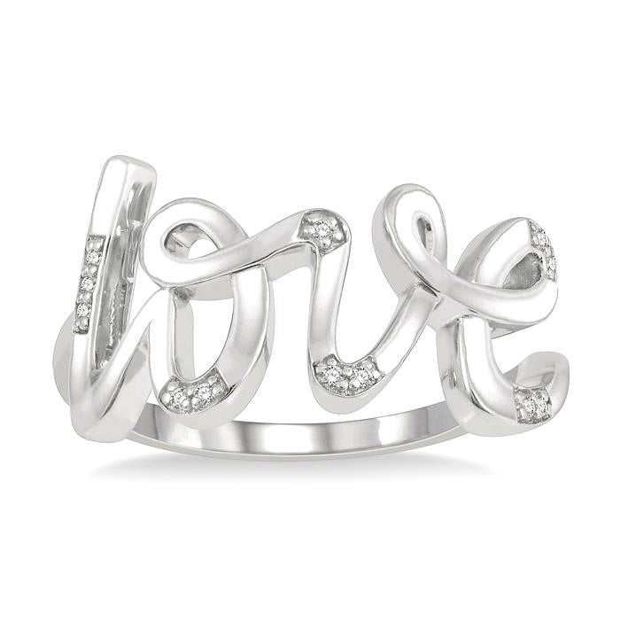 Silver Love Diamond Fashion Ring